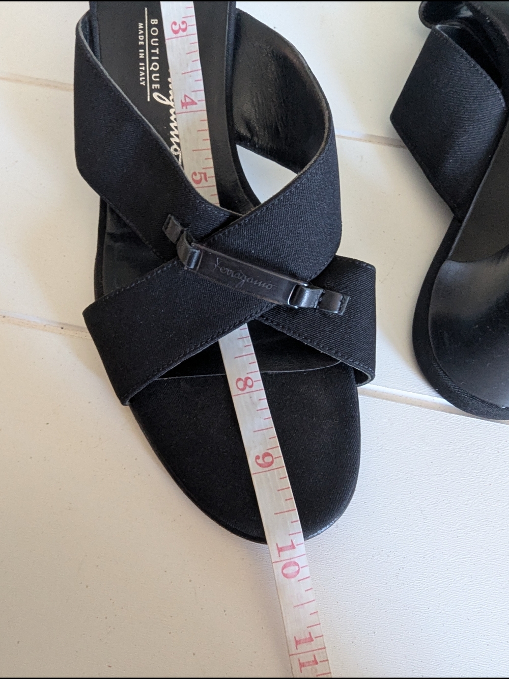 Salvatore Ferragamo Black Crisscross Slide Sandals - Picture 13 of 15